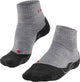 Falke TK2 kurze Wandersocken, Anti-Blasen, mittlere Polsterung, Sportsocken aus Merinowolle, Herren, Grau – Größe 46–48