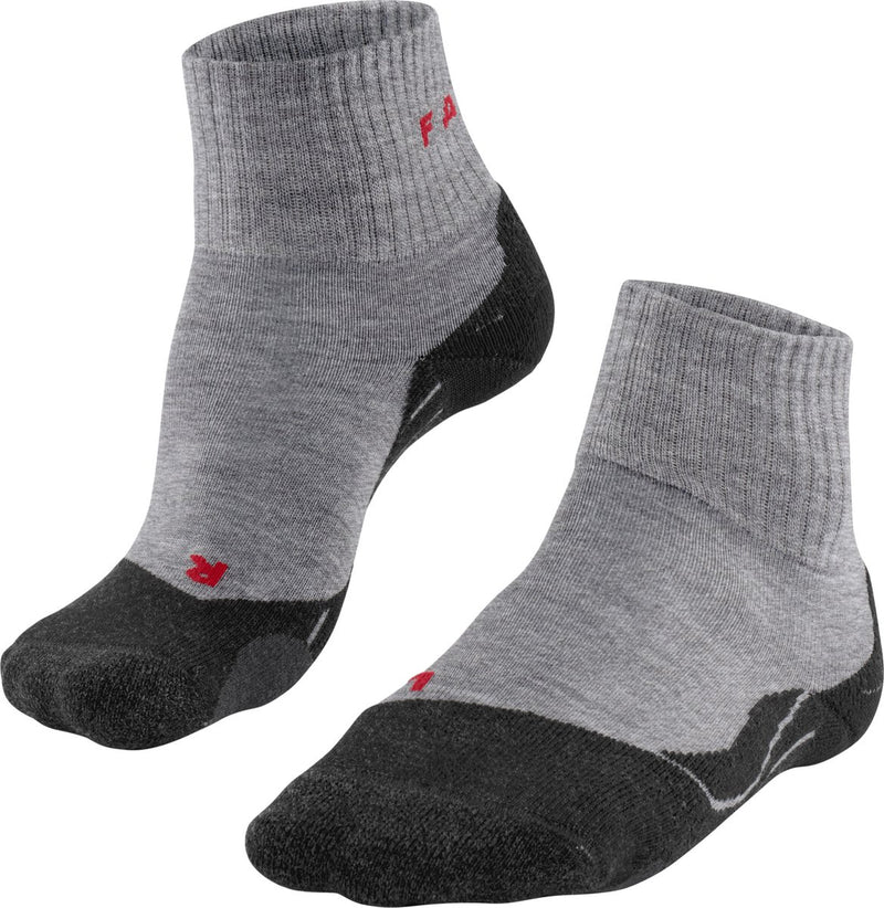 Falke TK2 kurze Wandersocken, Anti-Blasen, mittlere Polsterung, Sportsocken aus Merinowolle, Herren, Grau – Größe 46–48