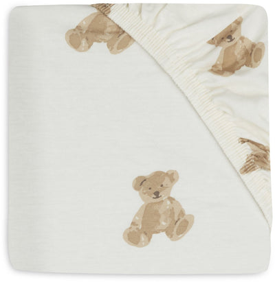 Jollein Baby – Spannbettlaken Jersey 70 75 x 140 150 cm – Babybett für Kinderbett – weiche Baumwolle – Teddybär