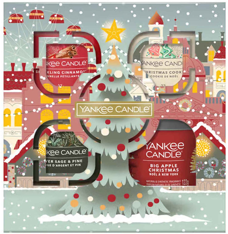 Yankee Candle – kleiner Becher mit 3 Votivkerzen als Geschenkset „Pass to the Holidays“-Geschenkset
