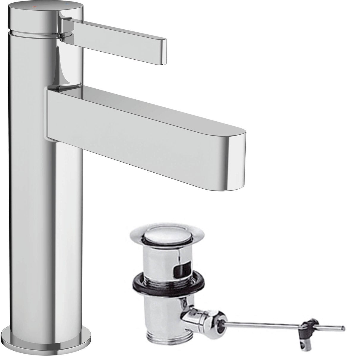 Hansgrohe finoris – Waschtisch-Mischbatterie – Einhebelbedienung – mit Ablaufgarnitur – 110 mm – Chrom
