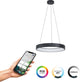 Eglo connect.z marghera-z smarte Hängelampe – ø 60 cm – Schwarz und Weiß – einstellbares RGB-Weißlicht – dimmbar – Zigbee