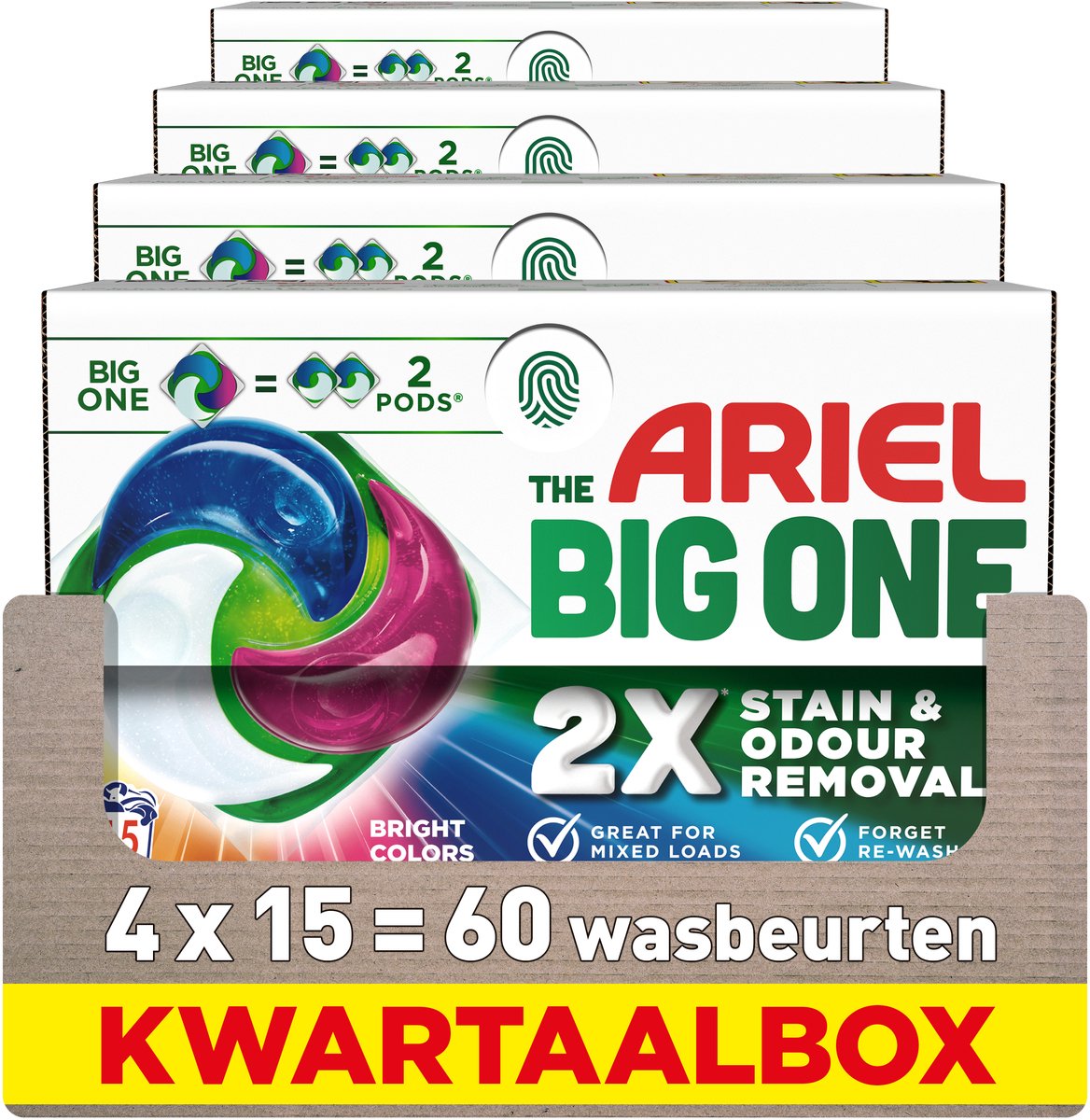 Ariel 3in1 Waschmittel-Pods die große Farbe – 4 x 15 Stück