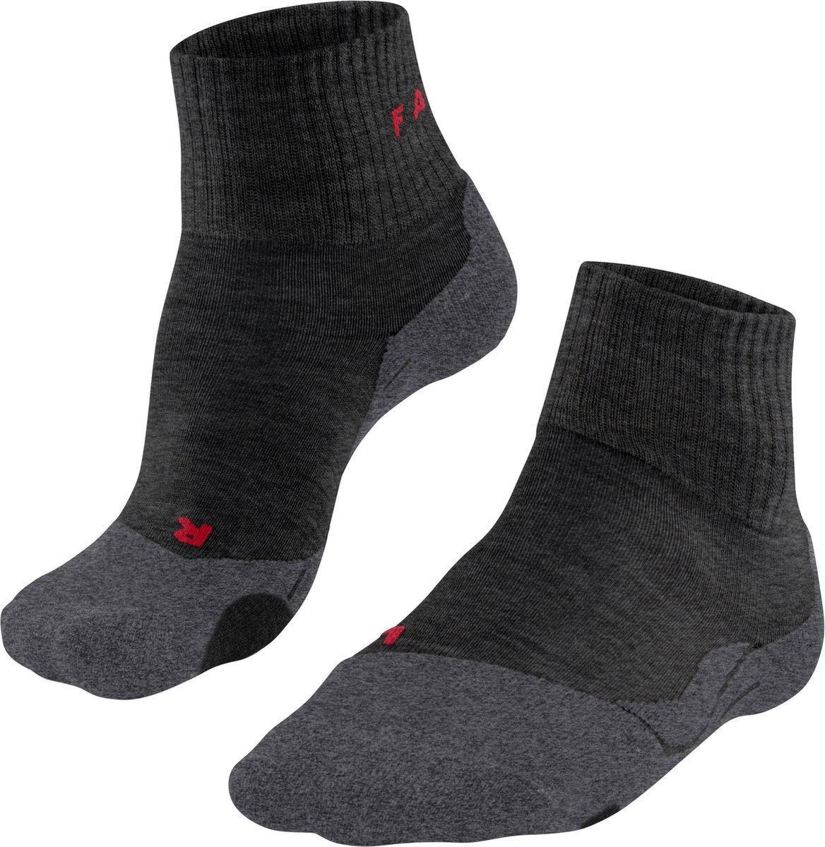 Falke TK2 kurze Anti-Blasen Wandersocken aus dickem Woll-Funktionsmaterial Herren grau - Größe 39-41