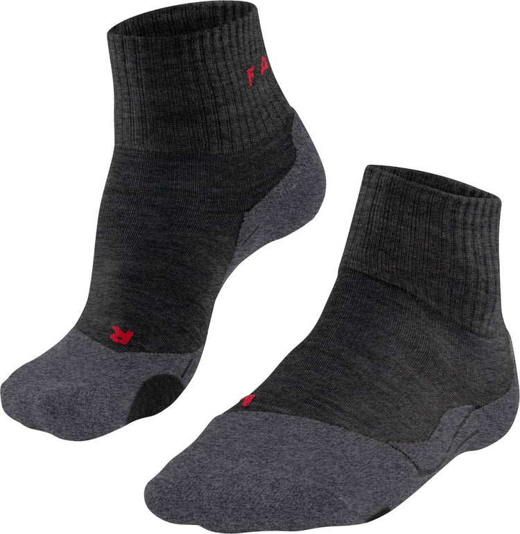 Falke TK2 kurze Anti-Blasen Wandersocken aus dickem Woll-Funktionsmaterial Herren grau - Größe 39-41