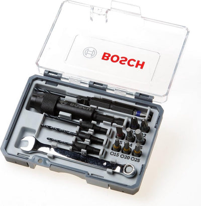 Bosch 20-teiliges Bohr- und Antriebsset - Bit-Set - mit HSS-Bohrern - Schraubenschlüssel