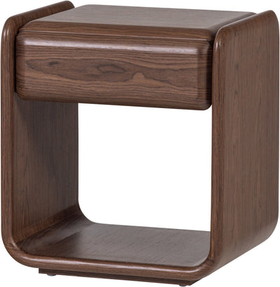 Woood Elura Nachttisch mit Schublade – Holzfurnier – braun – 50 x 40 x 40