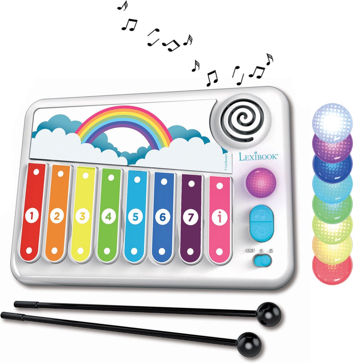Lexibook Xylo-Fun elektronisches Xylophon mit Lernmusikmethode mit Beleuchtung