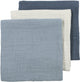Meyco Baby Uni vorgewaschene hydrophile Tücher – vorgewaschene hydrophile Tücher – natürliches Jeansblau-Indigo – 70 x 70 cm – 3er-Pack