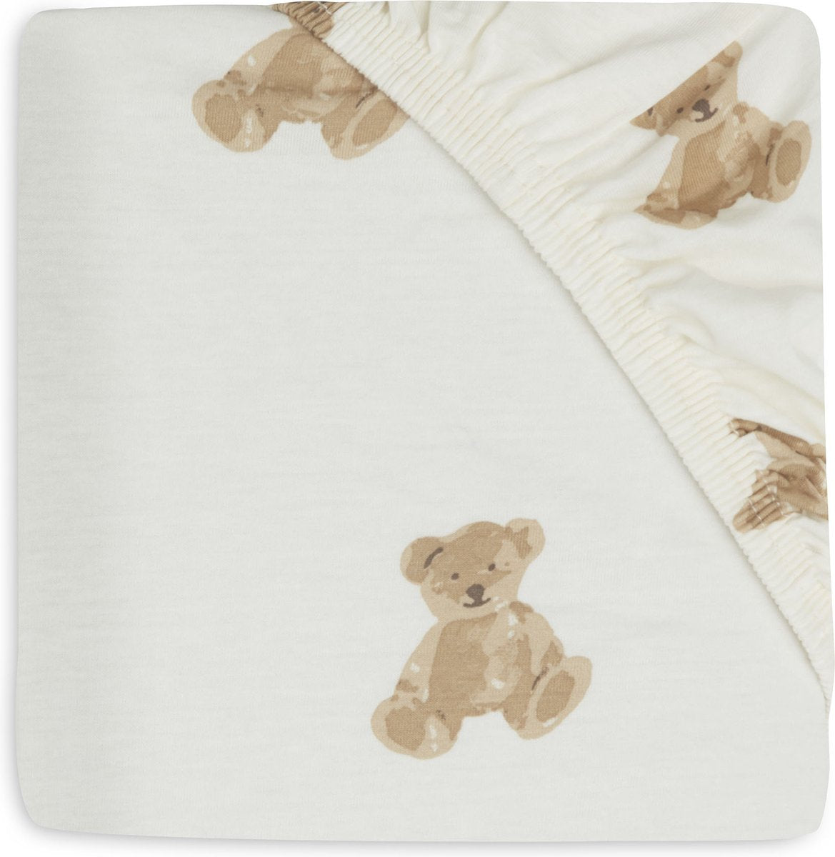 Jollein Baby-Spannbettlaken für Kinderbett – Teddybär – Jersey – 60 x 120 cm