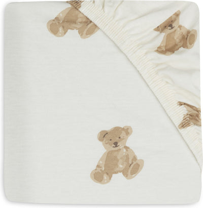 Jollein Baby-Spannbettlaken für Kinderbett – Teddybär – Jersey – 60 x 120 cm