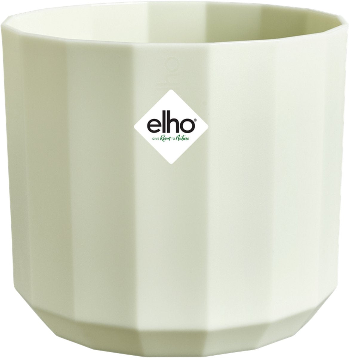 Elho Facette rund 26 cm – Blumentopf für den Innenbereich – 100 % recycelter Kunststoff – ø 25,9 x H 23,3 cm – Teegrün