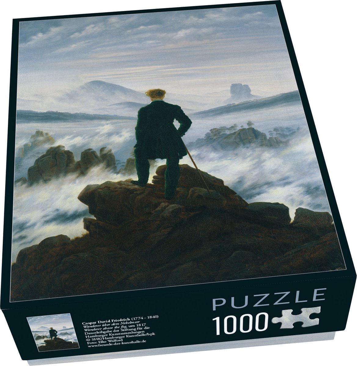 Bekking Blitz – Puzzle – 1.000 Teile – Art Wanderer über dem Nebelmeer – Caspar David Friedrich – Hamburger Kunsthalle
