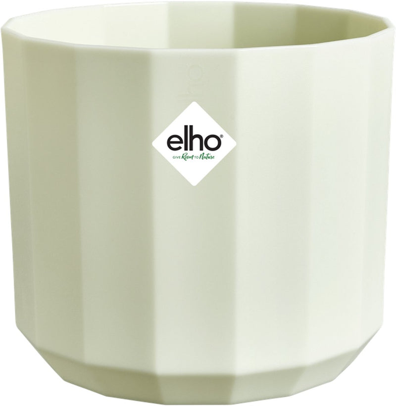 Elho Facette rund 26 cm – Blumentopf für den Innenbereich – 100 % recycelter Kunststoff – ø 25,9 x H 23,3 cm – Teegrün