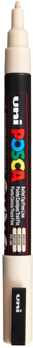 UNI-POSCA POSCA-Marker, AFM PC-3M, Liniendicke 0,9-1,3 mm, fein, Beige, 1 Stück