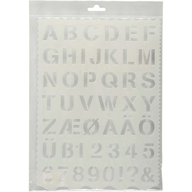 Creativ Firmenvorlage, Buchstaben und Zahlen, H: 25 mm, Blatt 21x29 cm, 1 Stück