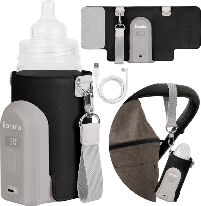 Lionelo thermup go evo Flaschenwärmer – mobil – 5 Temperaturstufen – USB-C-Aufladung – bis zu 9 Stunden Wärme – geeignet für Glas und Kunststoff