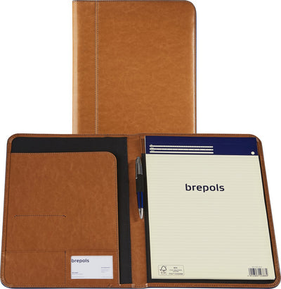 Brepols Schreibmappe Palermo A4 + Block hellbraun – Kamel