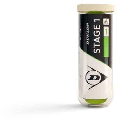 Dunlop Tennisbälle der Stufe 1 – 3 Stück – grün gelb