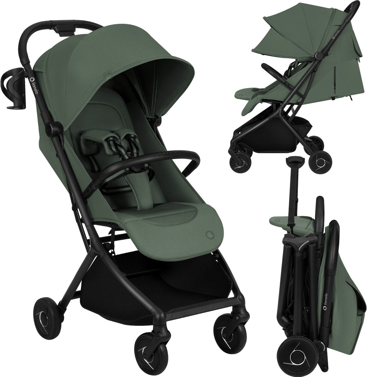 Lionelo Sia Buggy – ultraleichter Kinderwagen 5,9 kg – ultrakompakt 18 x 51 x 49 cm – Einhandbedienung – Click-Ride-Bremse – Griffgurtsystem – Dri-Seat – inklusive Moskitonetz-Tragegurt