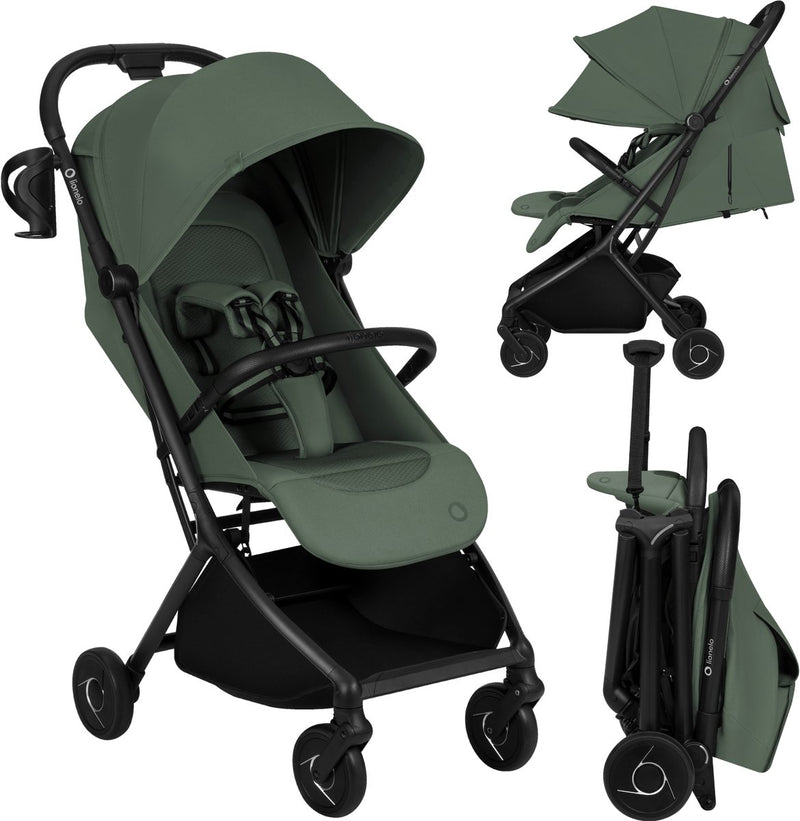 Lionelo Sia Buggy – ultraleichter Kinderwagen 5,9 kg – ultrakompakt 18 x 51 x 49 cm – Einhandbedienung – Click-Ride-Bremse – Griffgurtsystem – Dri-Seat – inklusive Moskitonetz-Tragegurt