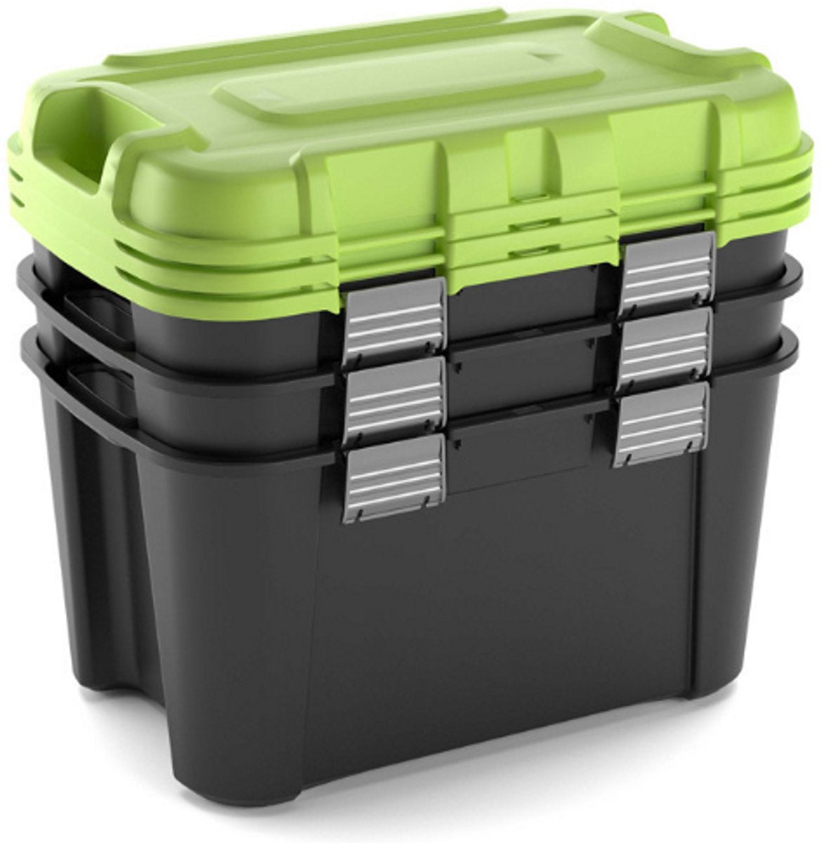 Keter Totem-Aufbewahrungsbox – 3 x 80 l – 79,5 x 39,5 x 37,1 cm – schwarzgrün