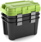 Keter Totem-Aufbewahrungsbox – 3 x 80 l – 79,5 x 39,5 x 37,1 cm – schwarzgrün