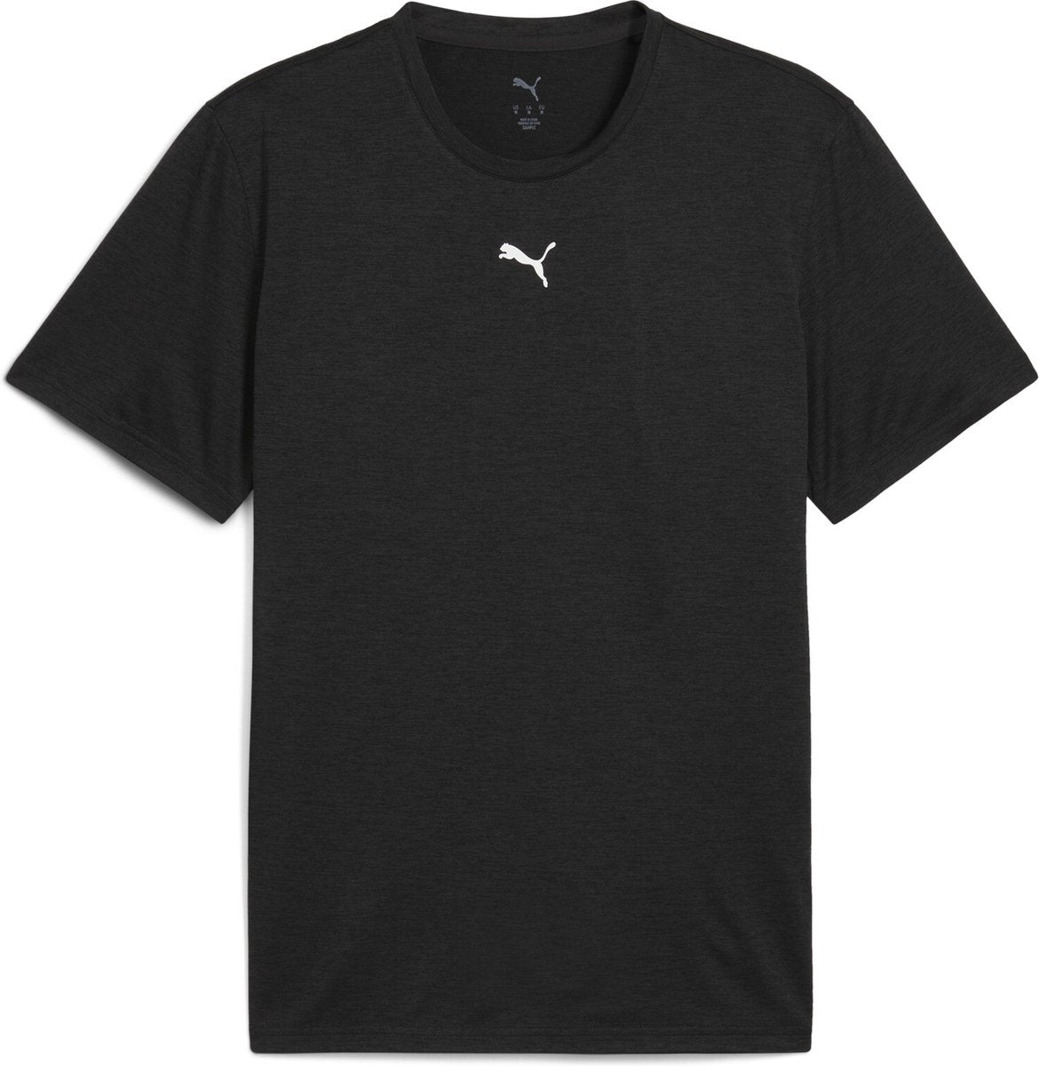 Puma M Tad Essentials Heather Cat Tee (CF Small Cat) Herren-Sportshirt – Black Heather