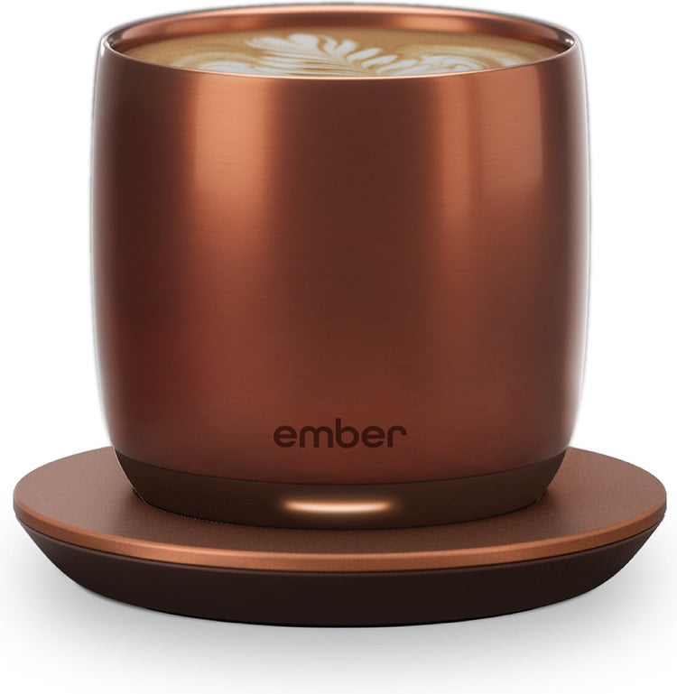 Ember Cup Kaffeetasse – smarte Tasse mit mobiler App – Tassenwärmer – Kaffeetassen mit einstellbarer Temperatur – kratzfeste Teetasse Kaffeetasse – 178 ml – Kupfer