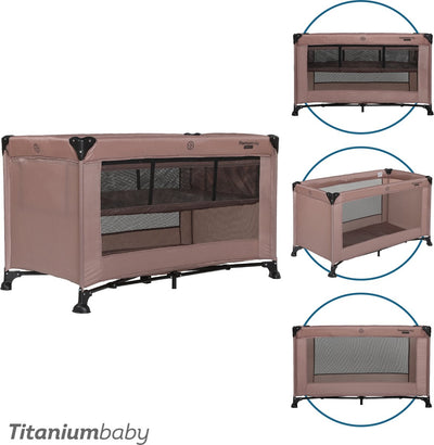 Titanium Baby Titan Baby Campingbett Smart Jordan mit Booster 60x120 Taupe inklusive Tragetasche