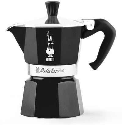Bialetti Moka Express Perkolator 1 Tasse schwarz – Espressokocher – Aluminium – italienische Kaffeemaschine