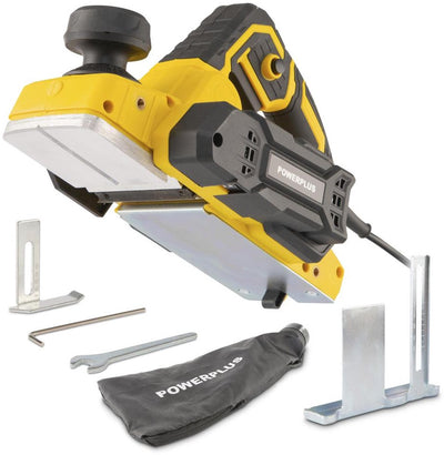 Powerplus powx1111 Hobel – 900 W – Seitenführung – Hobeltiefenverstellung – Fangsack – inkl. 2 Messer