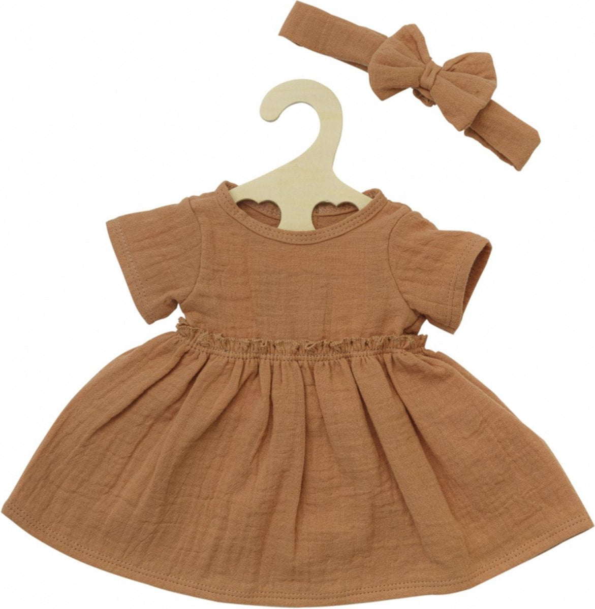 Heless Doll Kleid braun mit Rüschen, 35-45 cm