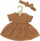 Heless Doll Kleid braun mit Rüschen, 35-45 cm