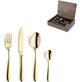 Amefa Oxford - 24-teiliges Besteckset - für 6 Personen - Hochglanz - Gold - in luxuriöser Holzbox