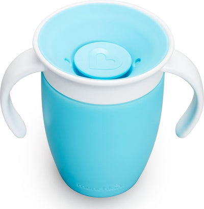Munchkin Miracle Anti-Leck 360° Trinkbecher – Trainerbecher – Übungsbecher für Baby und Kind – 207 ml – Blau