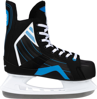 Nijdam Eishockeyschlittschuh – verstellbar – Deluxe – Schwarz Blau – Größe 44
