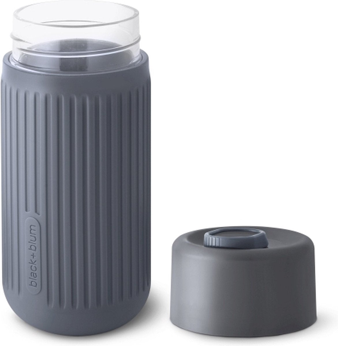 Schwarzer Blum Black+Blum Glas-Reisebecher – 340 ml – Grau