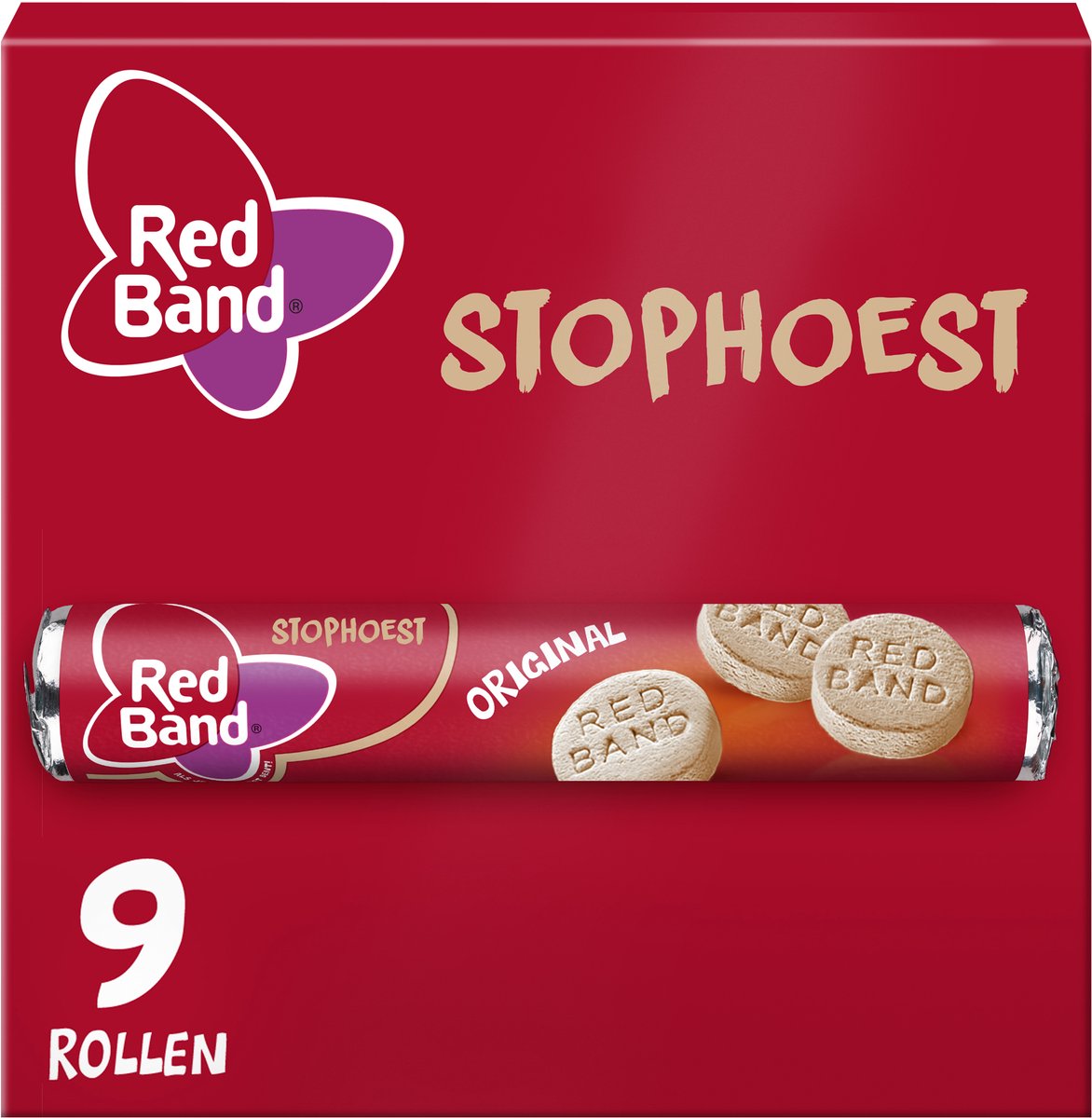 Rotes Band stoppt Husten – Halsbonbon – beruhigender Geschmack – 9 Rollen à 40 g