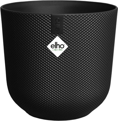 Elho Jazz Round 14 Blumentopf für den Innenbereich – Wohnaccessoire aus 100 % recyceltem Kunststoff – ø 14,2 x H 13,1 cm – Living Black