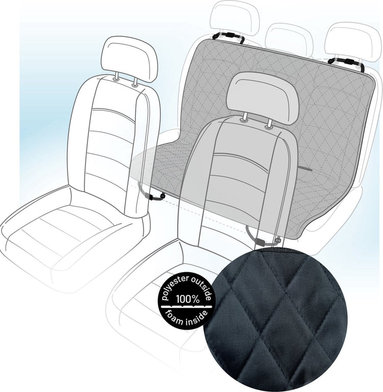 Flamingo Luxus-Hundedecke fürs Auto – Autodecke – Hundekorb Auto – Kia – schwarzer Rücksitzbezug für Haustiere – 140 x 140 cm, wasserabweisend und kratzfest