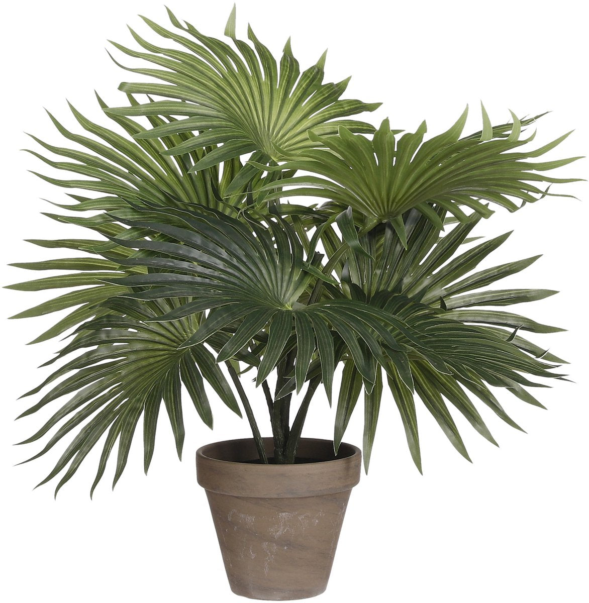 Glimmerdekorationen künstlicher Palmenstrauch – grün – H30 x T35 cm – Top-Qualität