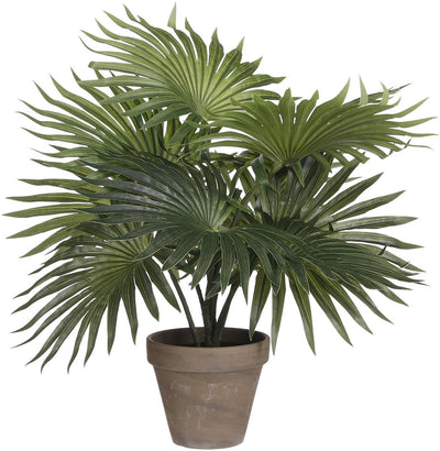 Glimmerdekorationen künstlicher Palmenstrauch – grün – H30 x T35 cm – Top-Qualität