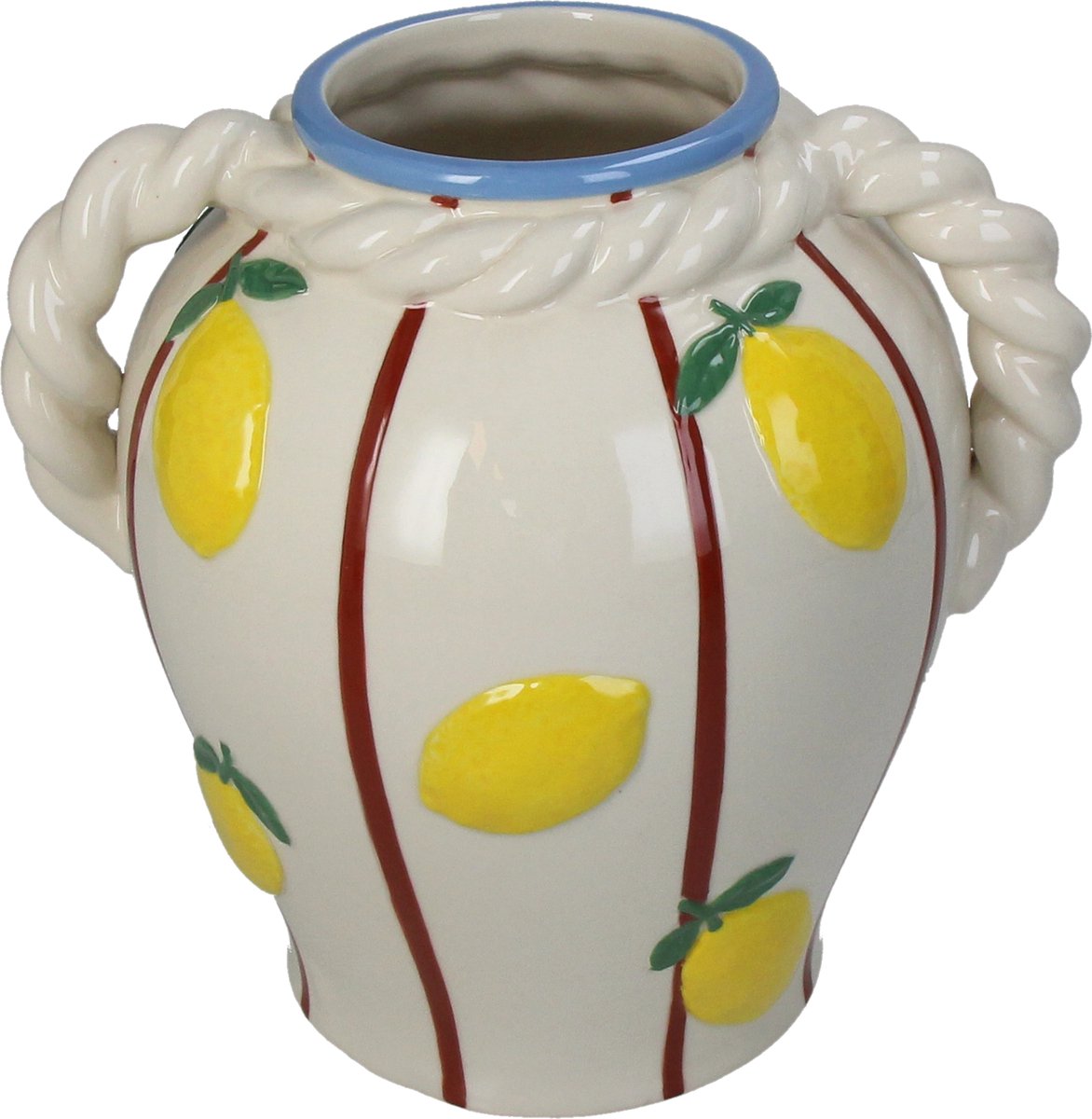 HD Collection Vase Zitronensteinzeug gelb 20,5x16,5x19,8cm