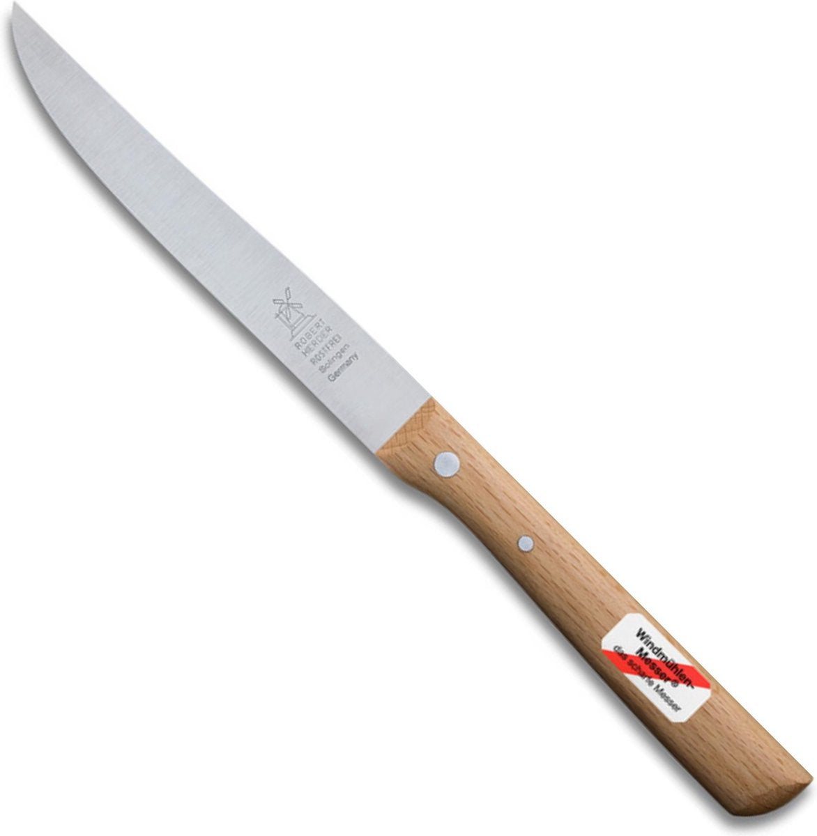 Robert Shepherd Universalmesser – Hahnefeder – Edelstahl – Klinge 13 cm – Griff aus Buchenholz