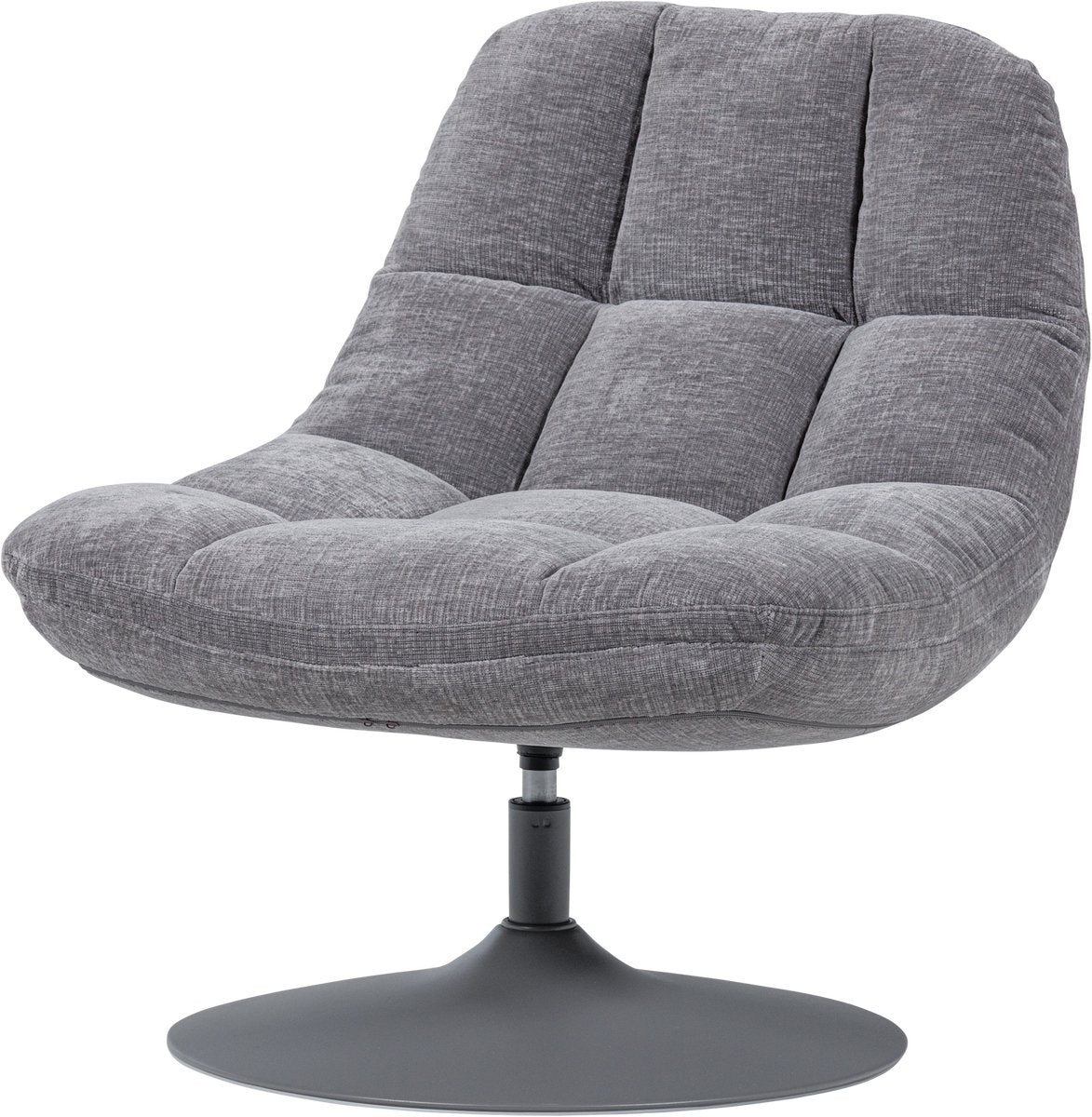 Woood Elvi Drehsessel - Chenillestruktur - Hellgrau - 81x73x84