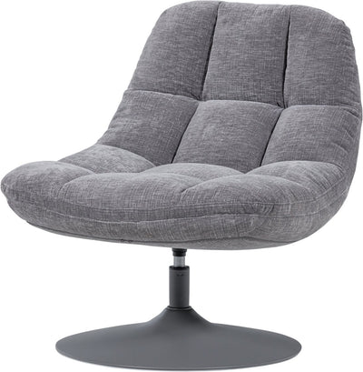Woood Elvi Drehsessel - Chenillestruktur - Hellgrau - 81x73x84
