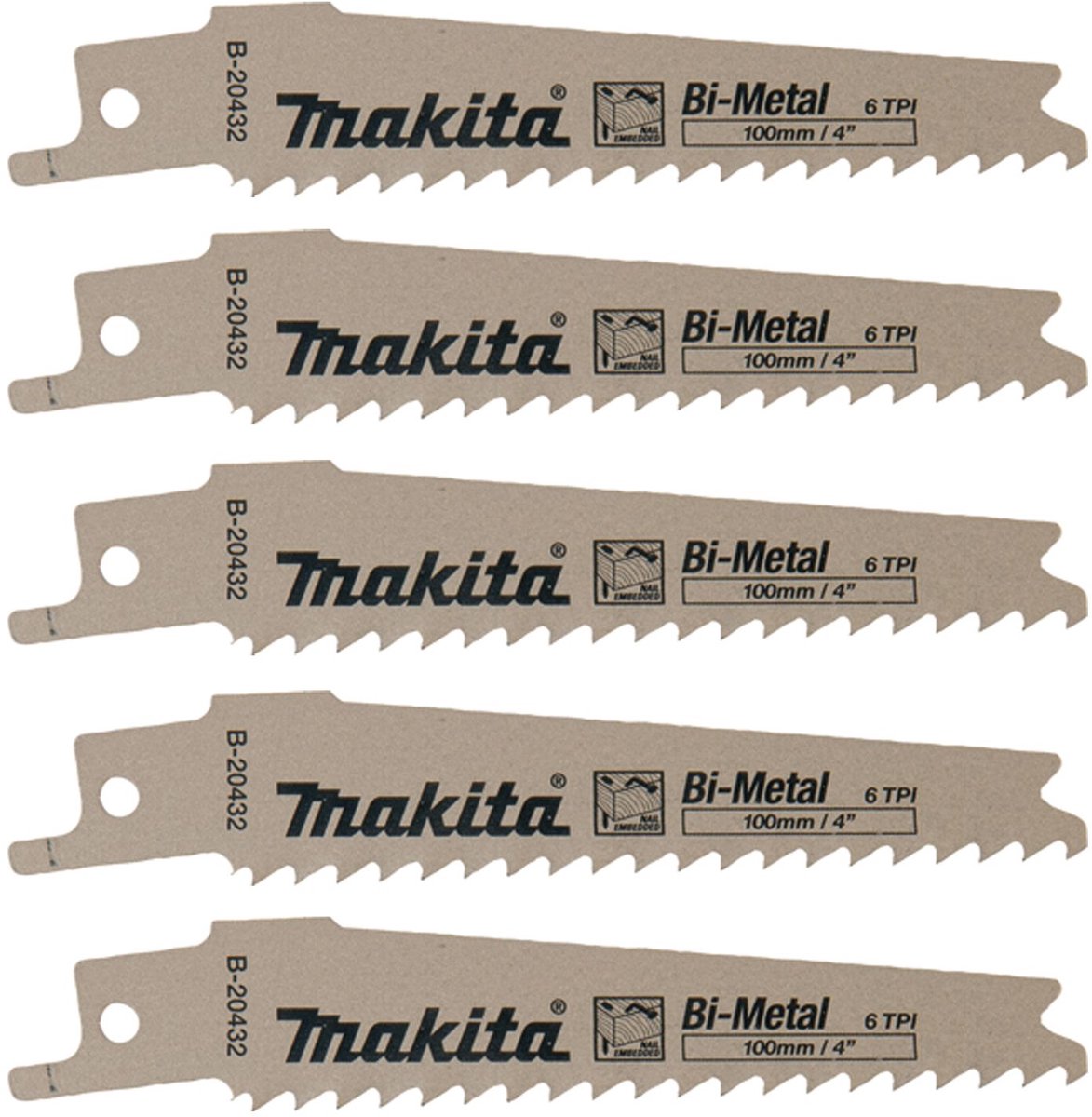 Makita 5 x Säbelsägeblatt BIM 100 6Z – B-20432