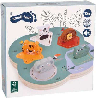 Small Foot - 3D-Tiergeräusch-Puzzle Safari aus Holz