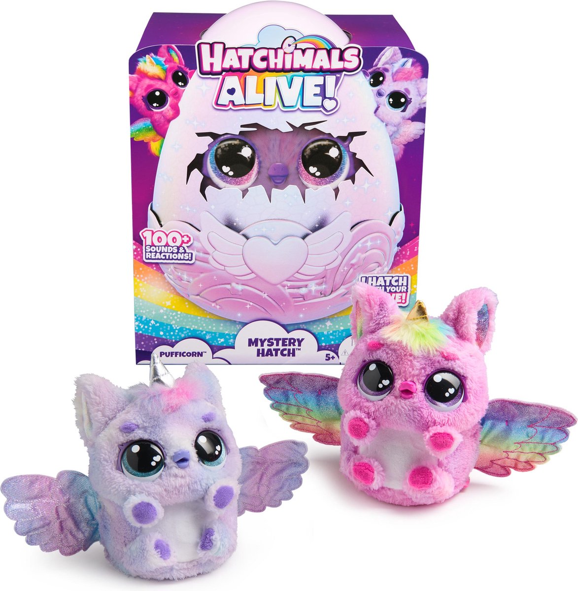 Verschiedene Hatchimals Alive Secret Huch Pufficorn